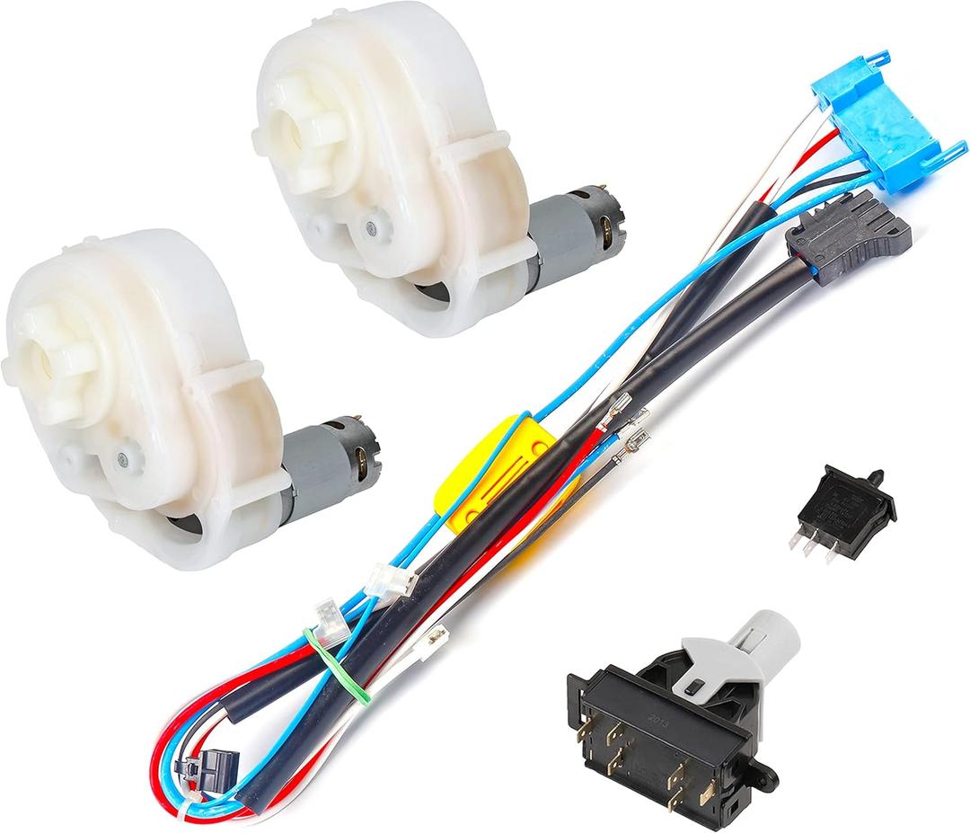 Overhaul Kit Wiring Harness Gear Shifter Foot Switch Motor Gearbox for Peg Perego Power Pull Power Loader, Repair Replacement Parts for Children Ride On Car