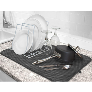 Cuisinart Dish Drying Mat  for Kitchen Counter - (2) 16" x 18" Ultra Absorbent Kitchen Dish Drying Mat - Mesh Backing, Foldable, Machine Washable, Fast Drying Dish Mat (Diamond Strings)