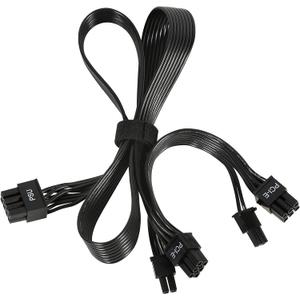PCIE Cable for Corsair, 65CM 8 Pin to Dual 6+2 Pin PCIE Power Cable for Thermaltake, Male to Male GPU Cable for ARESGAME Modular Power Supply (65cm+15cm)