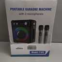 Karaoke Machine, Portable Bluetooth Karaoke Speaker with 2 Wireless Microphones, PA System for Adults Kids with LED Lights & Echo Adjustment, Supports TWS/TF/USB/AUX for Home Party (T03-2 MICS)