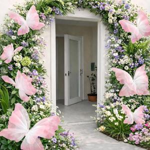 9 Pcs Large Butterfly Decorations Mariposas Grandes para Decoracion 20" 16" 12" Silk 3D Hanging Butterflies with Clips for Baby Shower Birthday Party Wedding Decor(Pink)