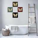 4 Pcs Butterfly Gifts Butterfly Decorations for Birthday Party Favors Girls Room Living Room Home Bedroom Wall Decor Canvas Wall Art Artwork for Walls Paintings Pictures Framed Art Prints 7.8X7.8 Inch