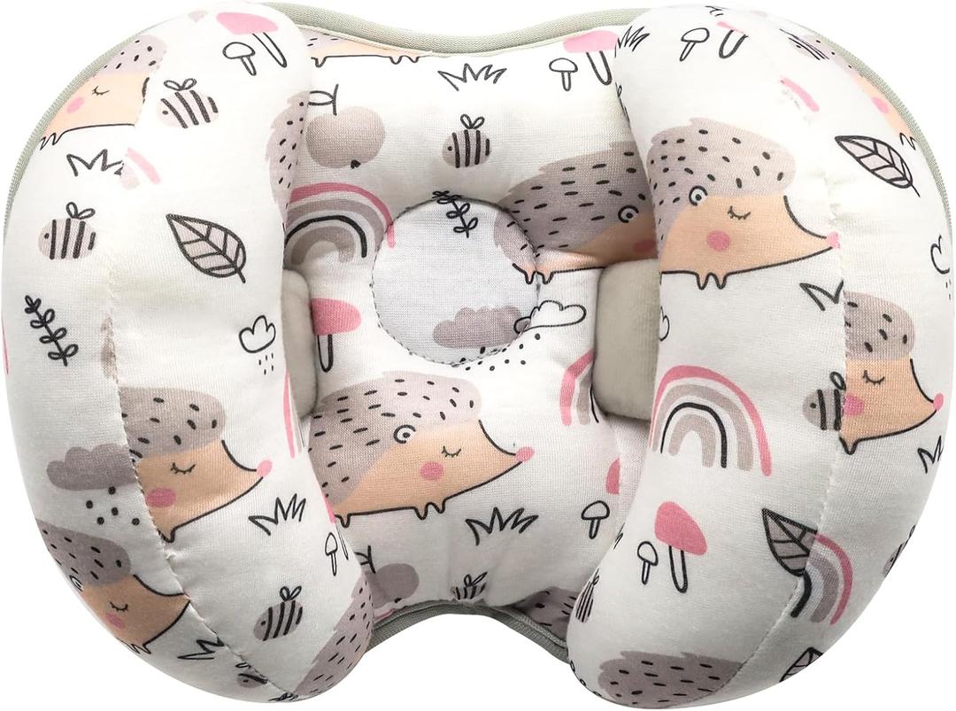 KAKIBLIN Baby Support Pillow, Head and Neck Support, 2 in 1 Banana Neck Pillow for Baby Newborn, Adjustable Head Pillows for Kids Toddler (Hedgehog)
