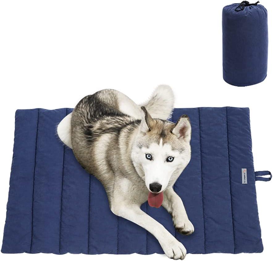 Outdoor Dog Bed, Waterproof, Washable, Large Size, Durable, Water Resistant, Portable and Camping Travel Pet Mat (Dark Blue)