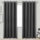 KOUFALL Extra Wide Thermal Soundproof Curtains, 72 x 84 Inch Long Black Out Noise Reducing Blackout Curtains for Bedroom Living Room, 2 Panel Set, Grey (Dark Gray)