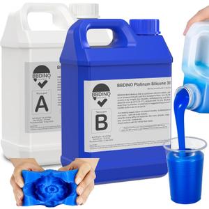 BBDINO Silicone Mold Making Kit 30A, Mold-Making Silicon Rubber 1 Gallon/10 Lbs/160 Oz Liquid Silicon for Molds Making, 1:1 by Volume, Ideal for Silicone, Resins, Soap, Concrete, Wax Molding