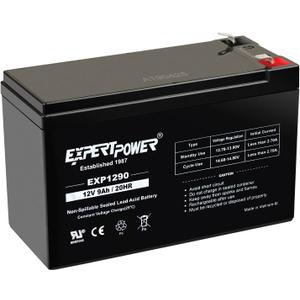 ExpertPower EXP1290-12V 9AH SLA AGM Rechargeable 12V Battery for Ride on Toys, APC Backup UPS Battery Replacement, 12 Volt Batteries for Alarm, Replaces UB1290 CP1290 40748, F2 Terminals