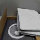 Bedsure Large Cat Beds for Indoor Cats - Extra Wide Cat Cube House for Small Pet with Fluffy Ball Hanging and Scratch Pad, Foldable Pet Cave Hideaway for Multiple Cats, 23.6x16.9x13 inches, Dark Grey