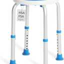 Adjustable Shower Chair for Inside Shower, HSA/FSA Eligible Round Shower Stool for Inside Bathtub, Tool-Free Shower Seat for Elderly/Senior/Disabled/Pregnant