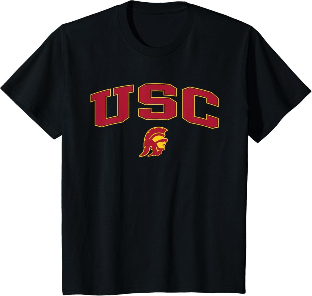 Kids USC Trojans Kids Arch Over Logo Black Officially Licensed T-Shirt,Size 2T