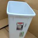 Rubbermaid Small Kitchen Bathroom Trash Can, 9 Gallons, White, Waste Basket for Under Counter/Kitchen/Office/Bedroom/Bathroom