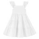 Dalukit Toddler Baby Girls Dress Sleeveless Ruffle Baby Girls Summer Dress Casual Solid Floral Little Kid Boho Beach Sundress White M