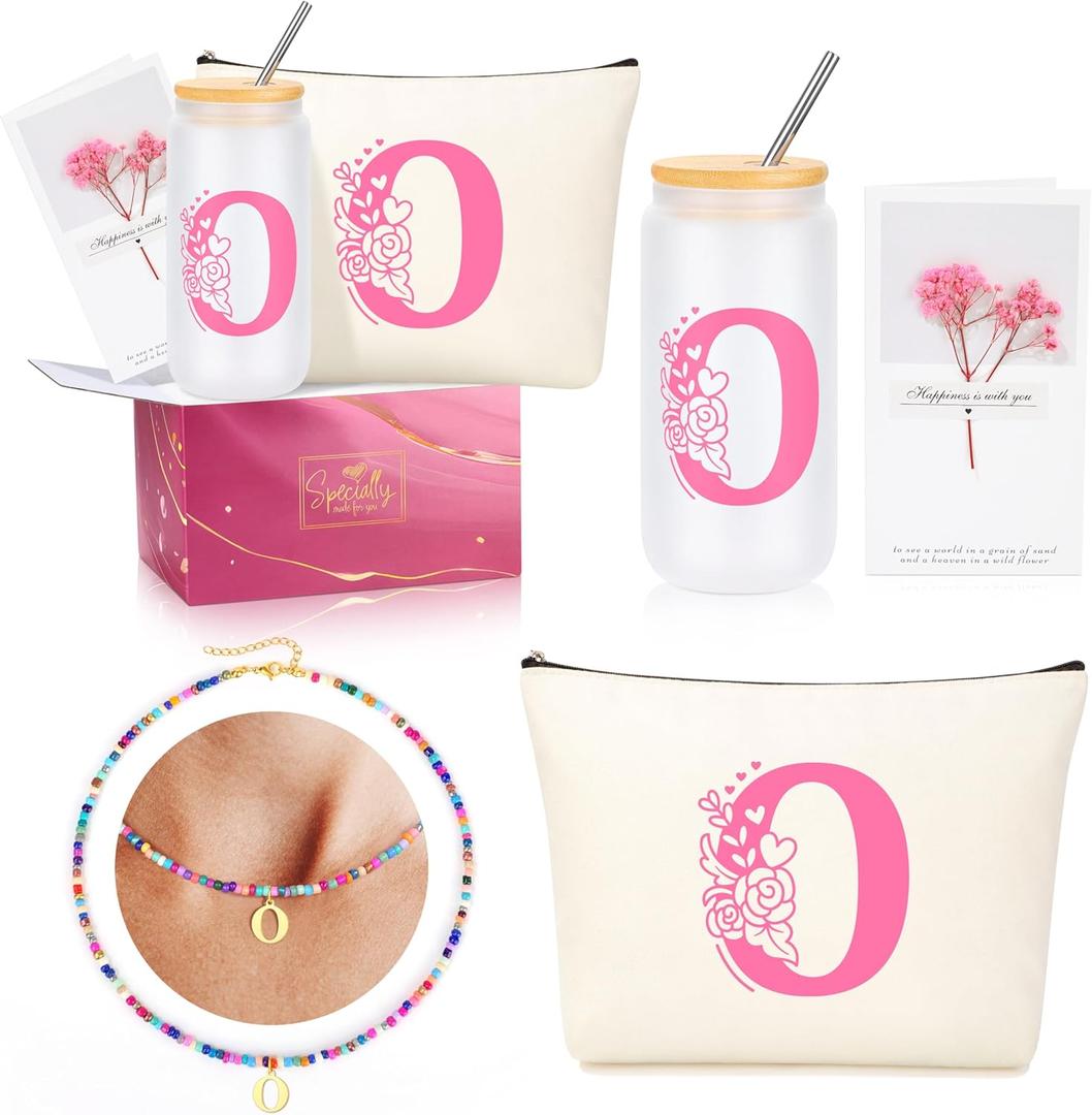 Teen Girl Gifts Trendy Stuff, Easter Birthday Gifts for Teen Girls Personalized Monogrammed Pink Gifts for Women Initial O Christmas Valentines Day Ideas Present