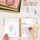 Hardcover Spiral Notebook Journal with Removable Dividers Tabs, 300 Pages Leather 5 Subject Notebook College Ruled, 8"x10" Large B5 Notebooks for Work School Note taking, Lined Journal for Women, Pink