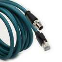 M12 X-Coded 8 Pin to RJ45 Gigabit Ethernet Interface Cat 7e Shielded Cable for Cognex in-Sight Series Industrial Cameras | Barcode Scanners (1M)