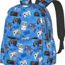 Gaming Backpack 17 Inch Video Game Casual Daypack Lightweight Kids School Backpack Campus Bag for Boys Girls Back to School (One Size, Black4)