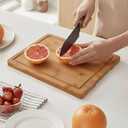 Bamboo Cutting Board, Large Kitchen Chopping Board with Deep Juice Groove & Built-in Handle, Reversible Wooden Charcuterie Board and Serving Tray for Meat, Bread, Fruit, Daily Use, 16110.6''