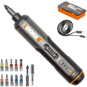 Worx WX240L 4V 3-Speed Cordless Screwdriver (Black/Orange)