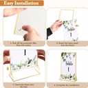 Floroom 6 Pack 5x7 Inch Clear Acrylic Sign Holders, Double-Sided Gold Display Stand Picture Frames for Table Numbers, Menus, Flyers, Weddings, and Offices