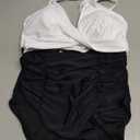 Blooming Jelly Womens One Piece Swimsuits Push Up Tummy Control Bathing Suit Cutout Ruched Slimming Swim Suits 2025 (XX-Large, White & Black)