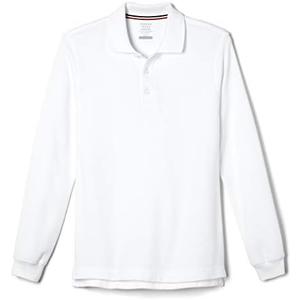 French Toast boys Pique Polo School Uniform Shirt With Long Sleeves for Boys and Girls 2T