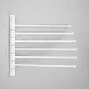 GERZWY Bathroom 6 Arms Swing Arm Towel Bars Wall Mount Bath Towel Rack Hanger Stainless Steel Towel Holder Organizer, White