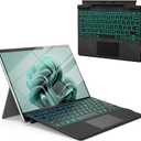 Surface Pro Keyboard for Microsoft Surface Pro 11/10/9/8/X 13", 7 Color Backlits Portable Type-Cover, Bluetooth Wireless Magnetic Ergonomic Ultra Slim Keyboard, Trackpad, USB-C Recharge, Pen Holder