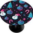 Pardick Round Tablecloth Snowman Winter Elastic Edge Design Tablecover Waterproof Wipeable Tablecloths Fits Table up 45-56 Inches Diameter (Christmas-21)