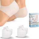 BiotechCare 2- Pairs Gel Heel Protectors for Cracked Heels & Heel Pain Relief Silicone Heel Cups & Cushions for Plantar Fasciitis, Heel Spurs, Blister Prevention, Shoe Insert for Men & Women