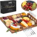 SMIRLY Charcuterie Boards Set - Large Acacia Cheese Board Set - House Warming Gifts New Home, Wedding Gift for Couple, Bridal Shower Gift, Birthday Gifts for Women