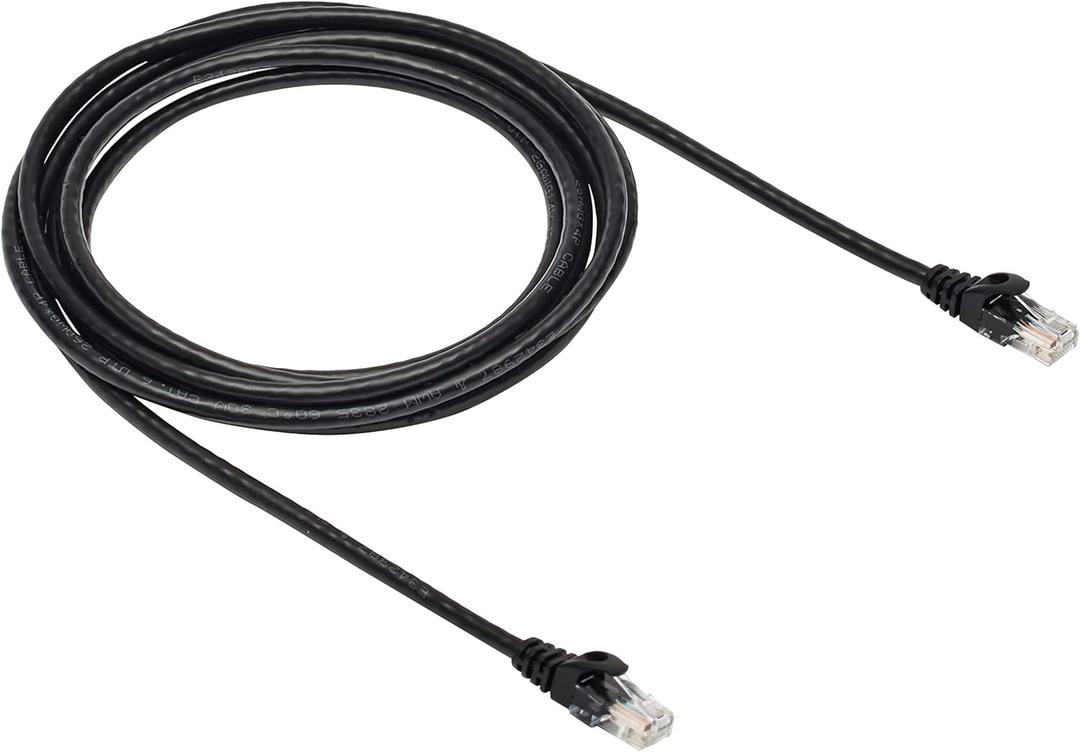 Amazon Basics RJ45 Cat 6 Ethernet Patch Cable, 10Gbps High-Speed, 250MHz, Snagless, Gold-Plated Connectors, 10 Foot, Black