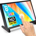 ELECROW 8 inch Touchscreen Portable Monitor, IPS 1280x800 Touch Screen LCD Display Compatible with Raspberry Pi 5/400/4/3 Win 11/10/8/7 Jetson Nano