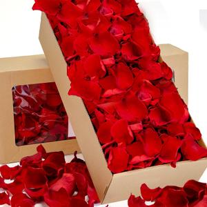 Eslibin 1000+PCS Real Red Rose Petals, 8.5oz Dried Flower Confetti Petals for Wedding Flower Girl to Throw at Wedding Party, Romantic Night Bridal Shower Valentine's Day Decor