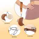 2 x Dual Pouch Wristlet Keychain Wallet Double keychain wallets Mini Pouch Coin Purse Women Coin Detachable Wrist Zip Bag (Pinkg&Brown)