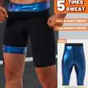 LMCOB Sauna Sweat Short Pants for Men Hot Thermo Sauna Leggings Compression Hight Waist Pants Workout Body Shaper Sauna Suit Size 4XL/5XL