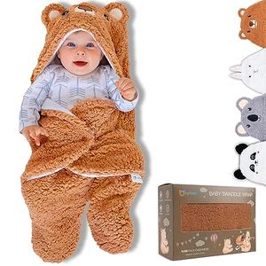 Baby Swaddle Blanket Bear 0-6 Months Cute Organic Ultra Soft Plush NewBorn Baby Essentials Must Have Infants Girls Boys Gender Neutral Stuff, Registry Gift Receiving Swaddling Wrap Clothes Shower Gift
