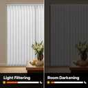 LazBlinds Light Filtering Vertical Blinds Replacement Slats Polyester Fabric for Sliding Glass Door, Patio & Windows, 82.5"x3.5", 20 Pack, White
