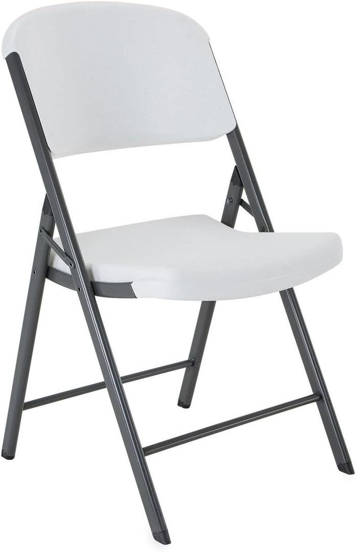 LIFETIME 42804 Commercial Grade Folding Chair, 4 Pack, White Granite