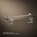 Kohler 23285-CP Square 24" Towel bar, Polished Chrome