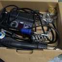 WEP 882D Soldering Iron Station 2-IN-1 SMD Hot Air Rework Station with 2 Spools of Solder Wire, 5 Soldering Tips, 3 Hot Air Nozzles, Brass Wool Tip Cleaner, Tweezers, Desoldering pump