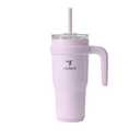 REDUCE 24 oz Stainless Steel Tumbler with Handle - Dual-Wall Vacuum Insulated Travel Mug, Sweat-Proof Lid & Reusable Straw - Keeps Drinks Cold for 24 Hrs, Fits Cupholders, Dishwasher Safe - Lilac Bud