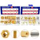 M2 M3 Hex Brass Standoff Spacers Nuts Screws Kit,240pcs M2M3 Male Female Metric Thread Mount Spacer Screw Nut Bolt Motherboard Spacer for DIY Computer Build, Electronic Projects, Circuit Board (M2 M3 Brass Standoff Kit)