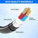 CircleCord 30 Amp 50 Feet RV Power Cord with 90 Right Angle Twist Locking, Heavy Duty 10 Gauge STW Pure Copper Wire with Grip Handle, TT-30P to L5-30R with Cord Organizer for RV Trailer Campers
