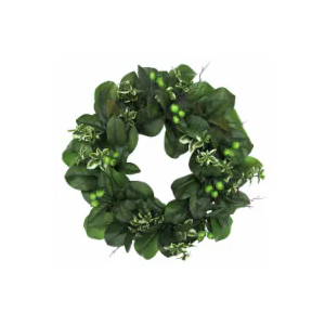19.6 inch Artificial Magnolia Leaves Wreath for Front Door Large Silk Greenery Wreath Faux Magnolia Leaf Wreaths with Hooks for Outdoor Porch Home Mantel Christmas Tree Ornament Decor