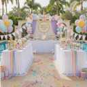 CO-AVE 4pack White Tulle Tablecloth for 6ft Rectangular Tables, 2-in-1 Elastic Stretch Spandex Cover with Tutu Ruffle Skirt, Wrinkle Free for Wedding, Birthday, Banquet, Buffet, Bridal Shower