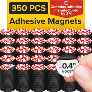 Peel-&-Stick Flexible Adhesive Magnets  350 pcs (0.4"x0.08") Magnetic Dots for Office Supplies, Whiteboard, Crafts, Fridge, & School Projects