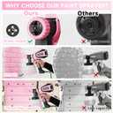 Paint Sprayer, 700W HVLP Paint Spray Gun with Cleaning & Blowing Joints, 4 Nozzles and 3 Patterns, Easy to Clean, for Furniture, Cabinets, Fence, Walls, Door, Garden Chairs etc. VF803 Pink