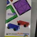 Playmags 2 Piece Car Set: with Stronger Magnets, STEM Toys for Kids, Use with All Magnetic Tiles and Blocks Sturdy, Super Durable with Vivid Clear Color Tiles. (Colors May Vary)