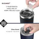 20oz Hygienic Stainless Steel Vacuum Insulated Tumbler w/ Easy-On/Easy-Off Lid - Removable slider, Double Wall 18/8 Travel Mug, BPA-Free, Fits Cup Holders, Premium Quality, Smart Value - Cream