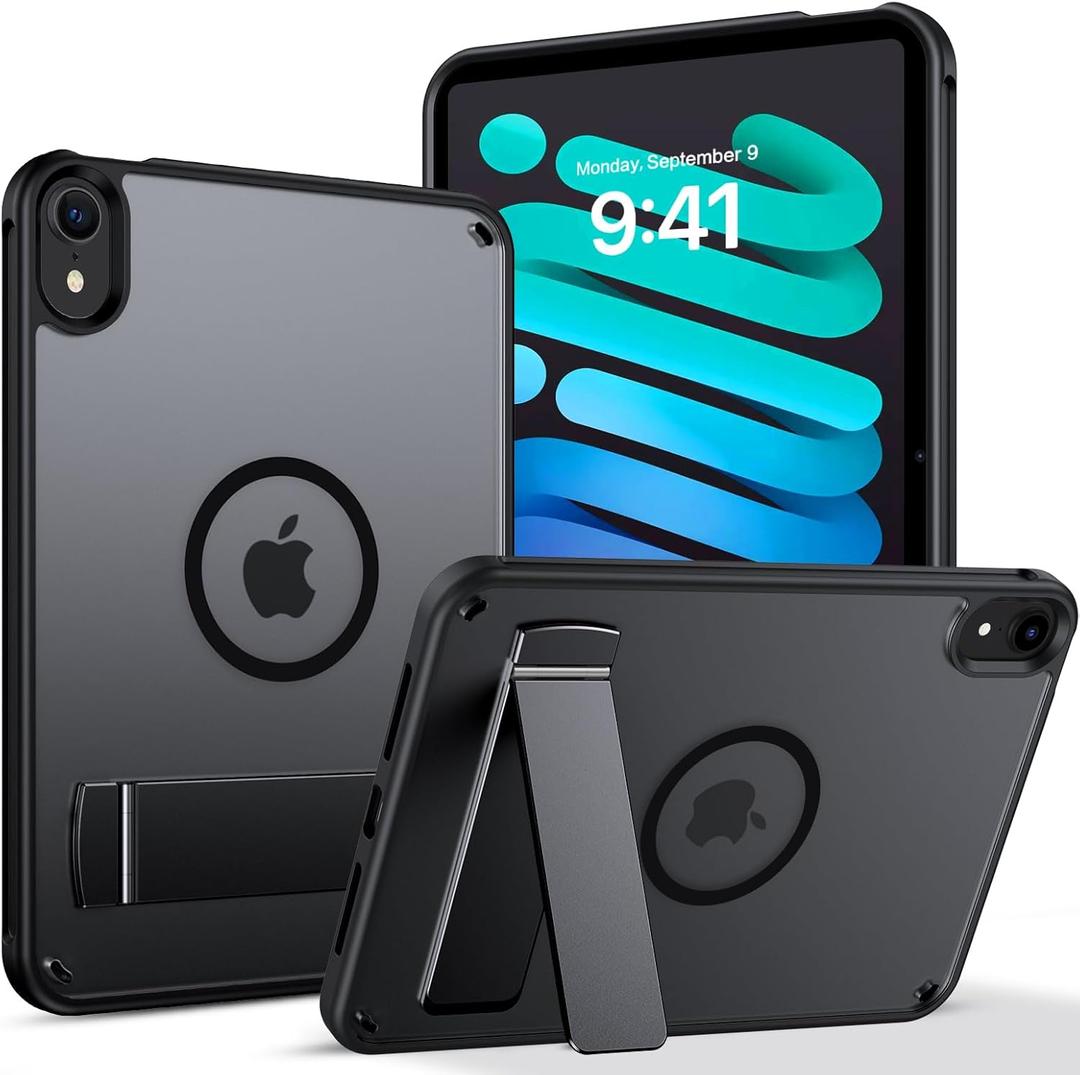 GUAGUA for iPad mini 7 Case 2024 (A17 Pro), Magnetic Mini 7th/6th Generation Case with Stand(2024/2021) with Pencil Holder Slim Protective Kickstand Tablet Case for iPad mini 7th/6th 8.3'', Black